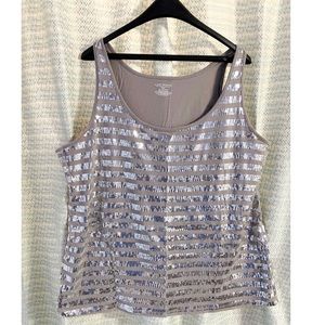 Lane Bryant Silver Sequin Gray Tank Top Size 18/20